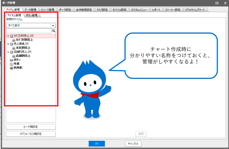 ボード管理ーアイテム管理
