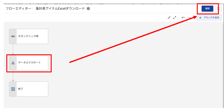ボタンアイテムによる出力