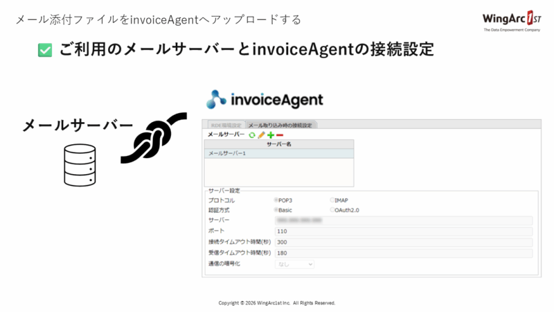 ご利用のメールサーバーとinvoiceAgentの接続設定